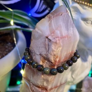 Bloodstone Jasper Crystal Bead Bracelet